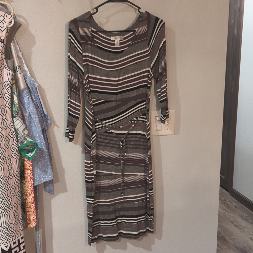 Motherhood Maternity Striped Dress Sz M